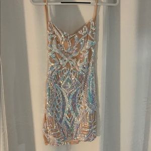 STUNNING IRIDESCENT MINI DRESS SZ S